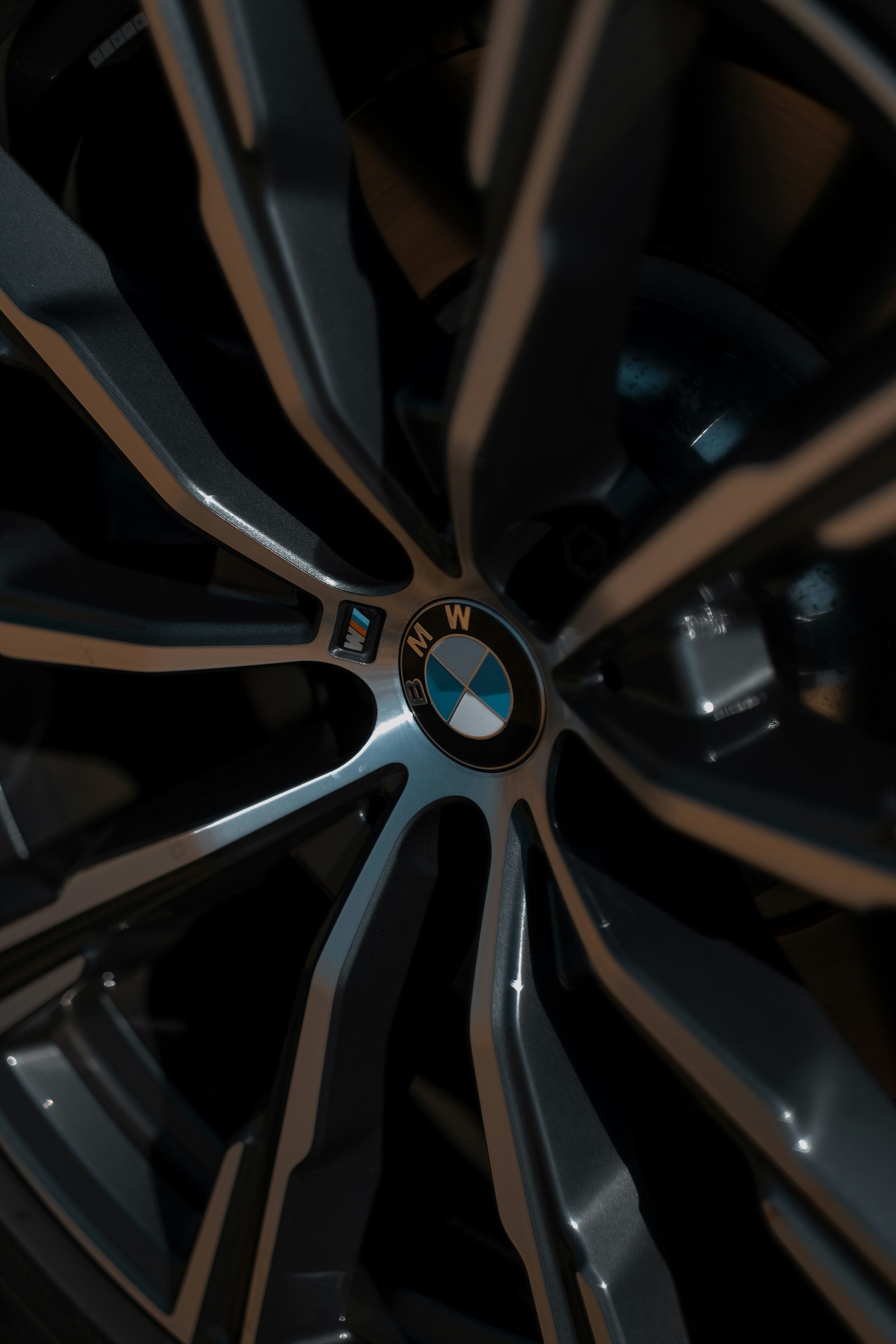 Close-up of a BMW alloy wheel and spokes