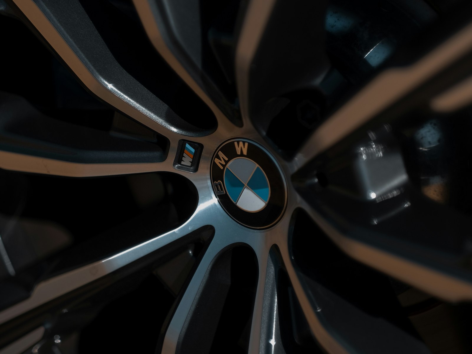 Close-up of a BMW alloy wheel and spokes